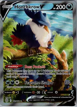 Honchkrow V (Alternate Full Art) 162/172 Brilliant Stars - Pokemon Card - NM - Image 1