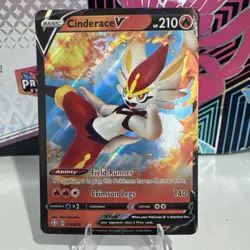 Rebel Clash Cinderace V Ultra Rare Card 35/192 NM Condition - Image 1