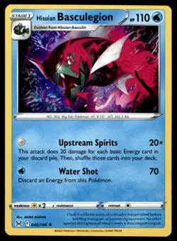 Hisuian Basculegion 045/196 Holo Rare Lost Origin Pokemon Holo Near Mint - Image 1