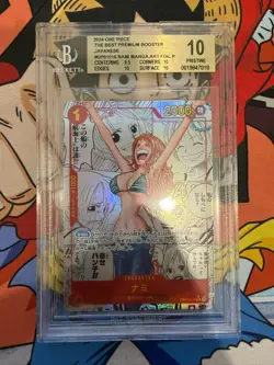 NAMI BGS 10 PRISTINE 2024 ONE PIECE JPN #OP01-016 PREMIUM MANGA ART FOIL 413 - Image 1