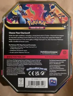 ✅Pokemon TCG: Mega Charizard X ex Tin (4 Boosters & 1 Foil Promo Card) - Image 2