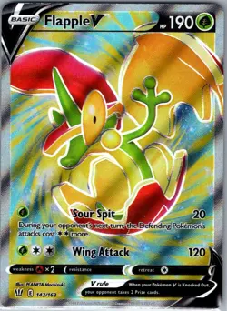 Flapple V (Full Art) 143/163 SWSH05: Battle Styles - Pokemon Card - NM - Image 1