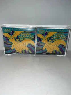 2 Pokemon Mega Evolution Ascended Heroes ETB Sealed with MAGNETIC ACRYLIC CASE - Image 1
