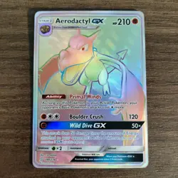 Aerodactyl GX 244/236 - NM RAINBOW SECRET RARE Unified Minds - Pokemon TCG Card - Image 1