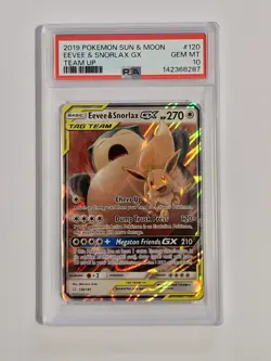 Pokemon Sun And Moon Eevee & Snorlax GX Tag Team 120/181 PSA 10 Card - Image 1