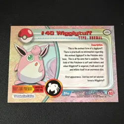 Wigglytuff #40 Topps TV Series 1 Pokemon Card Blue Logo Near Mint (NM) Condition - Image 2
