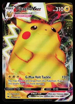 Pikachu VMAX 044/185 Ultra Rare Vivid Voltage Pokemon Card - Image 1