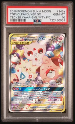 PSA 10 Togepi & Cleffa & Igglybuff GX 143a/236 Alternate Art Promo Pokemon Card - Image 1