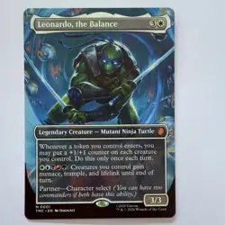 Magic The Gathering Mtg Leonardo, The Balance Borderless TMNT Mythic Near Mint - Image 1