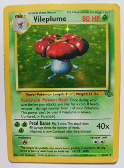 Vileplume Pokemon Card Holo WOTC 15/64 Jungle Set Rare Vintage 1999 MP - Image 1