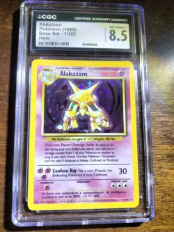 Alakazam 1999 Base Set Unlimited Holo CGC 8.5 Pokemon Card 1/102 English - Image 1