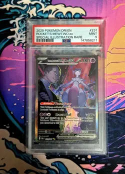 2025 POKEMON DRI EN-DESTINED RIVALS #231 TEAM ROCKET'S MEWTWO EX PSA 9 - Image 1