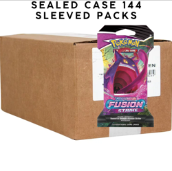 Pokemon TCG: Sword & Shield Fusion Strike 144 Sleeved Booster Pack Case Sealed - Image 1