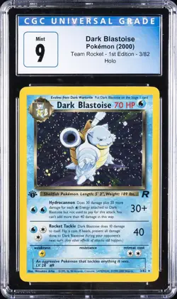 2000 POKEMON TEAM ROCKET- 1ST EDITION HOLO #3/82 DARK BLASTOISE CGC 9 - Image 1