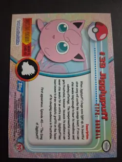 LP Jigglypuff #39 Pokemon 1999 Topps TV Animation Edition Series 1 Blue Logo - Image 2