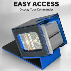 Card Deck Box for MTG Commander, Magnetic Card Display Case, Black&Blue - Image 5