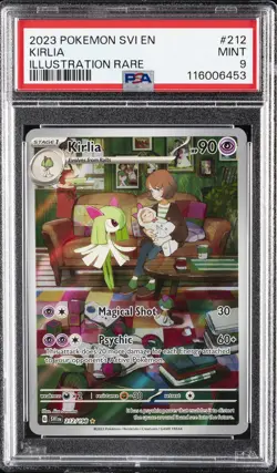 2023 POKEMON SVI EN-SCARLET & VIOLET ILLUSTRATION RARE #212 KIRLIA PSA 9 - Image 1
