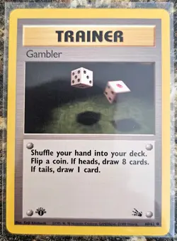 Pokemon 1999 Fossil Gambler 1st Edition 60 LP - Image 1
