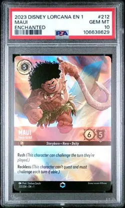 Disney Lorcana 2023 Maui Hero to All Enchanted PSA 10 English - Image 1
