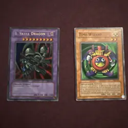 B. Skull Dragon BPT-006 Yugioh Card Lightly Played Holographic With Time Wizard - Image 1