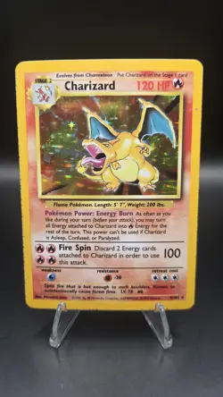 Base Set Charizard 4/102 — HP (Strong PSA 1 Contender) — Vintage Pokemon Card - Image 1
