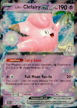 Lillie's Clefairy ex 076/217 Double Rare ME: Ascended Heroes Pokemon Holo NM - Image 1