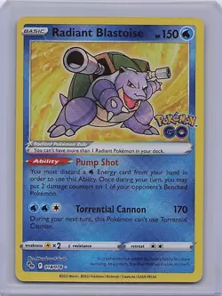 Radiant Blastoise 018/078 Radiant Rare Pokemon GO Pokemon Near Mint - Image 1