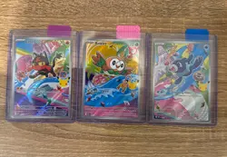 Pokemon First Partner Illustration Collection Rowlet Litten Popplio NM Full Set - Image 1