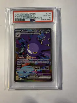 2025 Pokemon Destined Rivals TEAM ROCKET'S CROBAT ex SIR #234 PSA 10 Gem Mint - Image 1