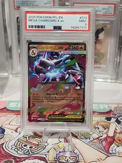 2025 Pokemon Phantasmal Flames Mega Charizard #013 EX EN Graded PSA 9 - Image 2