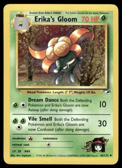 Pokemon Cards Erika's Gloom 46/132 Unlimited Gym Heroes WOTC Uncommon NM - Image 1
