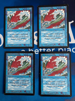 4x MTG Blue Elemental Blast Beta Edition Magic: The Gathering Moderate Play Set - Image 1