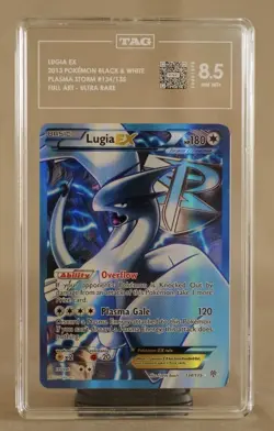 2013 POKEMON B&W PLASMA STORM #134/135 LUGIA EX FULL ART ULTRA RARE TAG 8.5 - Image 1
