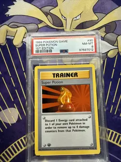 1999 Pokemon Game Super Potion #90 NM-MT PSA 8 1st Edition - Image 1