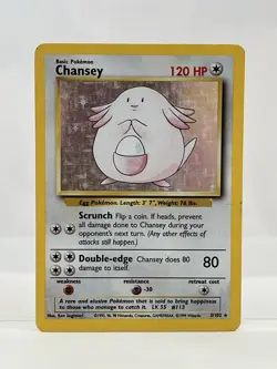 Chansey 3/102 ~ Pokemon TCG ~ Base Set Unlimited ~ Holo Rare ~ Lightly Played LP - Image 1