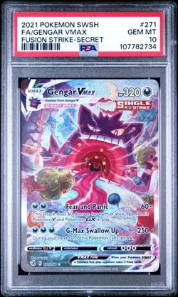 2021 Pokemon Fusion Strike Gengar Vmax Secret #271 PSA 10 - Image 1