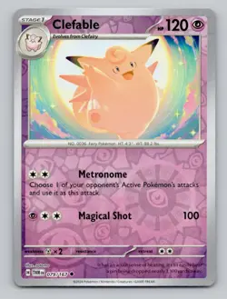 Reverse Holo Clefable 079/167 Uncommon Twilight Masquerade Pokemon - Image 1