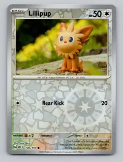 Reverse Holo Lillipup 170/197 Common Obsidian Flames Pokemon - Image 1