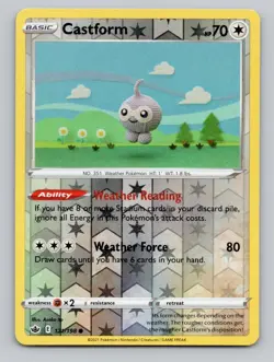 Reverse Holo Castform 121/198 Common Chilling Reign Pokemon - Image 1