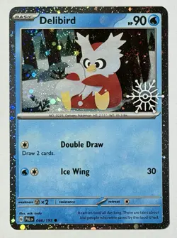 Pokemon TCG - Delibird 046/193 2023 Pokemon Holiday/Advent Calendar C Cosmo Holo - Image 1