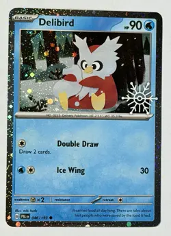 Pokemon TCG - Delibird 046/193 2023 Pokemon Holiday/Advent Calendar C Cosmo Holo - Image 2