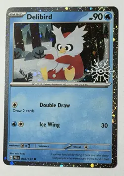 Pokemon TCG - Delibird 046/193 2023 Pokemon Holiday/Advent Calendar C Cosmo Holo - Image 3