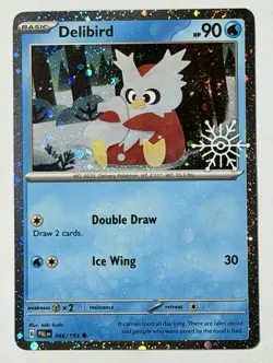 Pokemon TCG - Delibird 046/193 2023 Pokemon Holiday/Advent Calendar C Cosmo Holo - Image 4