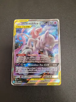 Pokemon Mewtwo and Mew GX SM191 Sun And Moon DMG (See Pictures For Condition) - Image 1