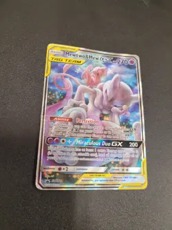 Pokemon Mewtwo and Mew GX SM191 Sun And Moon DMG (See Pictures For Condition) - Image 2