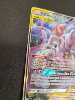 Pokemon Mewtwo and Mew GX SM191 Sun And Moon DMG (See Pictures For Condition) - Image 4