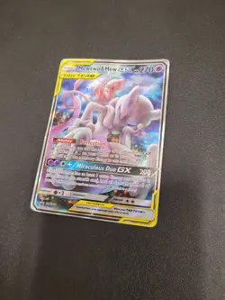 Pokemon Mewtwo and Mew GX SM191 Sun And Moon DMG (See Pictures For Condition) - Image 5