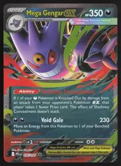 Mega Gengar ex 056/094 Double Rare Phantasmal Flames Pokemon Near Mint - Image 1