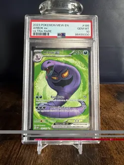 PSA 10 Gem Mint 2023 Pokemon Mew En Arbok ex #185/165 Holo Full Art Ultra Rare - Image 1