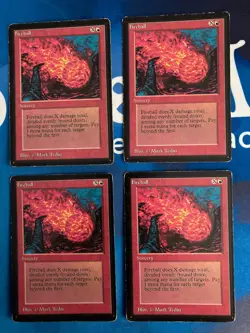 4x MTG Fireball Beta Edition Magic: The Gathering Moderate Play Playset - Image 1